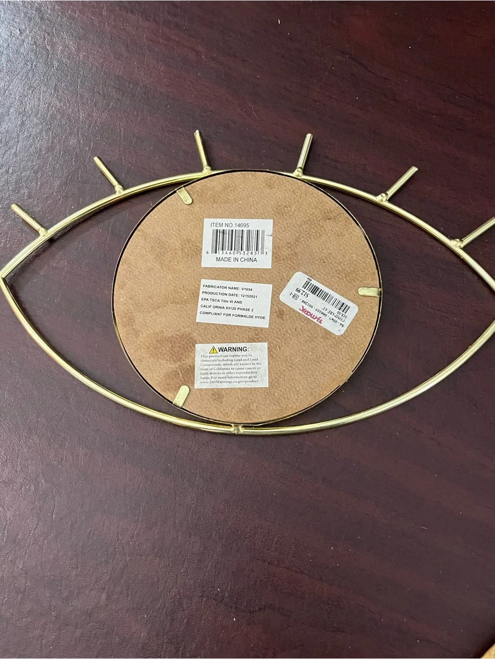 Contemporary Gold Eye-Shaped Wall Mirror